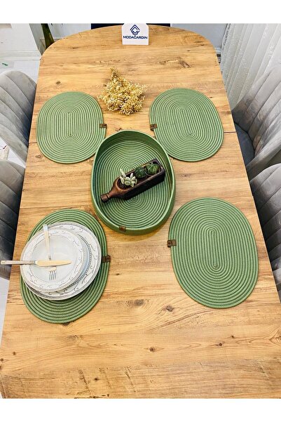 JÜTEX HOME jüt hasır amerikan servis oval supla ve sepet 5 li