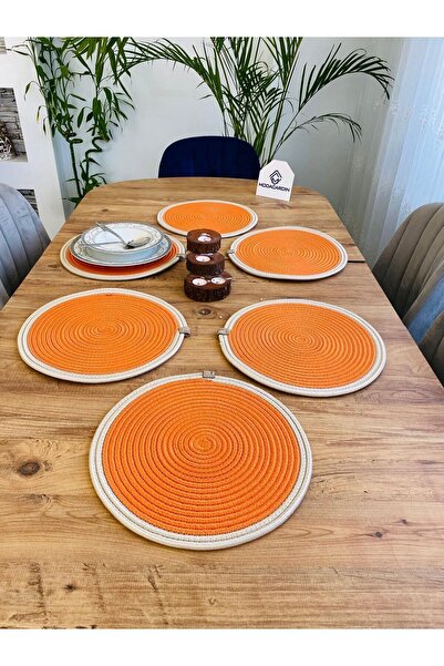 JÜTEX HOME Placă de serviciu americană din răchită din iută 6 bucăți