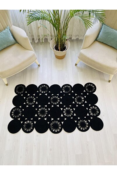 JÜTEX HOME jüt hasır el örgüsü halı kilim yıkanabilir çift taraflı oval