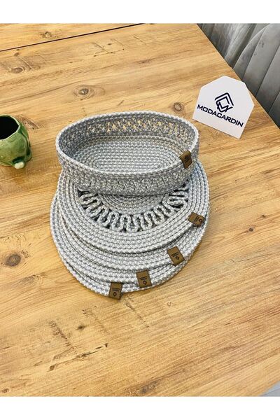 JÜTEX HOME Set de 5 bucăți din răchită din iută americană