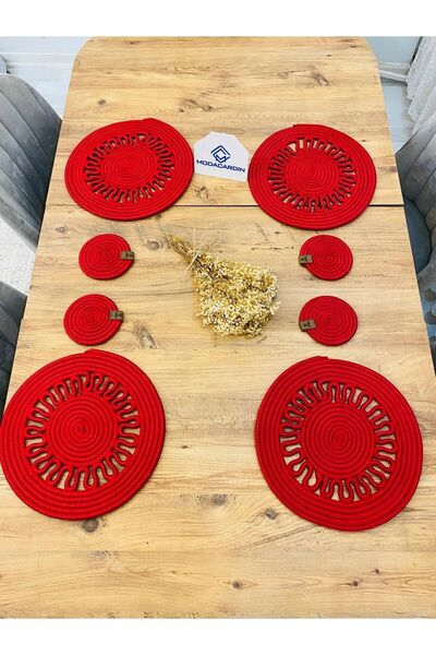 JÜTEX HOME 8 bucăți plăci și subțire din răchită de iută - serviciu american