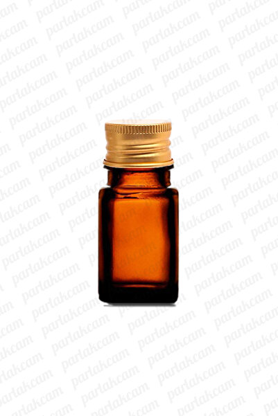 parlakcam 5ml Amber Kapaklı Şişe Numune Koku ve Esans İçin Uygun Cam Gold Met...
