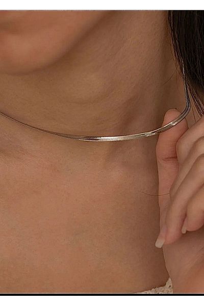 takıtarzım Γυναικείο κολιέ 316 L Steel - Italian Silver Scrunch