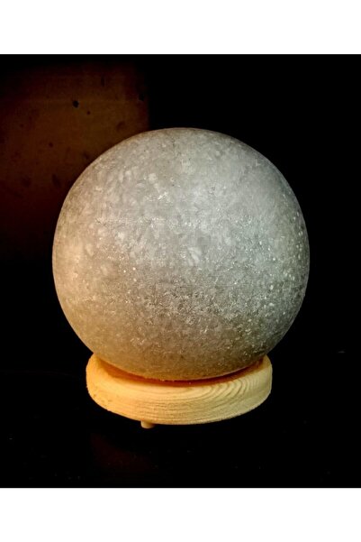 ALP-İ TUZ EVİ Çankırı Kristal Küre Model Kaya Tuzu Lambası 4 Kg Ağırlığında Gri Tuzdan