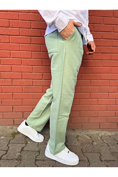 BY İMPALA MODA Παντελόνι από λινό ύφασμα με φαρδιά εφαρμογή