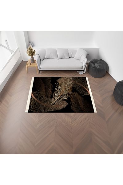 In House Polly| Luxurious Rectangular Decorative Carpet, Black