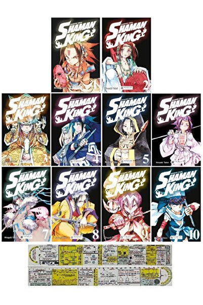 Akıl Çelen Kitaplar Shaman King 1-2-3-4-5-6-7-8-9-10. Ciltler Manga Seti + Ma...