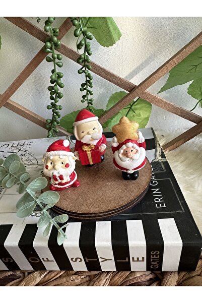 evdeki atölyem 3’lü Noel baba yılbaşı biblo dekorasyon