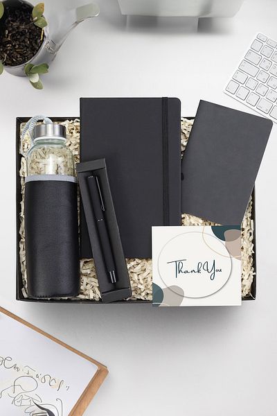 Trendmiya 500 ml Water Bottle - Stitched Mini Note Pen and Gift Set with Notebook and Leather Case