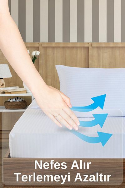 VAVEY Soft Cotton Fitted Sheet Set 180X200Cm Pillowcase 50X70 cm Double White