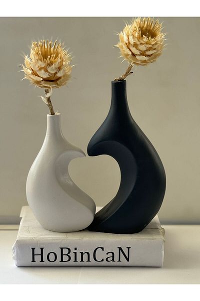 BLANJ Gray - Cold Gray Heart Hugging Lover Vase