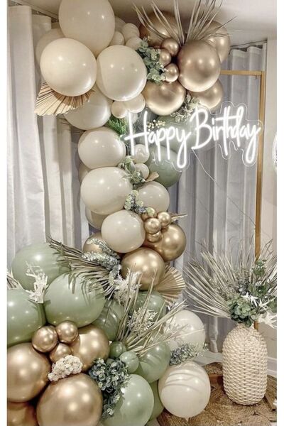 Öztürkpartievi Küf Yeşili Denizkumu Balon Zinciri 80 Adet