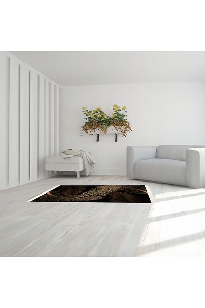 In House Polly| Luxurious Rectangular Decorative Carpet, Black