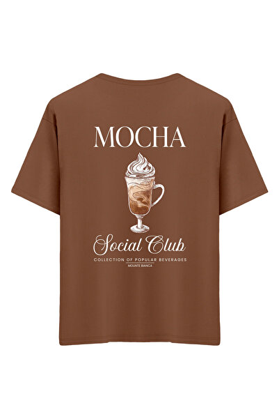 Mounte Bianca Unisex moka - Oversize kroj T-shirt