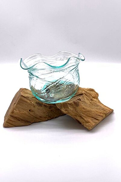 beyazsarayhomeconcept TEAK AĞACI CAM ÜFLEME KASE