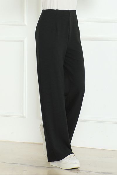 Bestenur Black Asler Wide Leg Trousers 1198