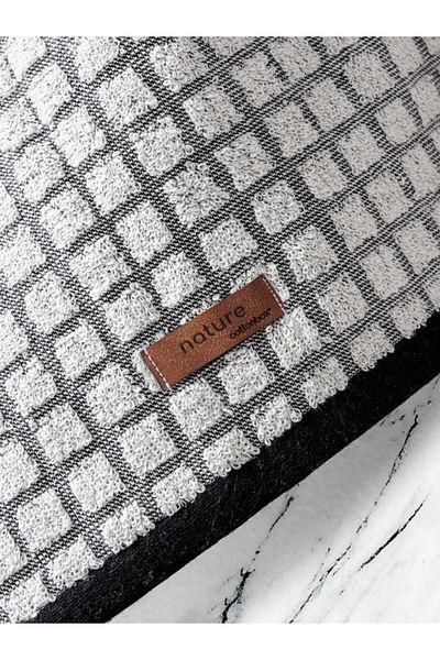 Cotton Box Jacquard 50x90 4-Piece Towel Set Nature Burgundy Black