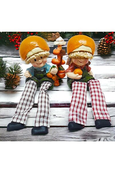 e-life shop Ayakları Sallanan Portakal Kafalar Biblo Dekoratif Obje Hediyelik...