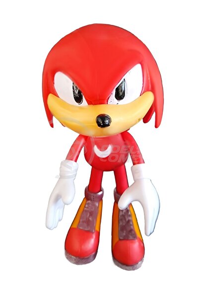 e-life Sonic Hedgehog Anime Character Jointed Red Silicone Toy - Knuckles 16cm