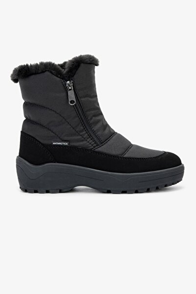 Valmenti Effetre Kadın Siyah Deri & Tekstil Kar Botu