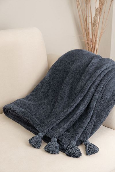 Denizli Concept Anthracite Soft Wellsoft Blanket - 200X220Cm - Non-Pilling Plush Tv & Bedspread
