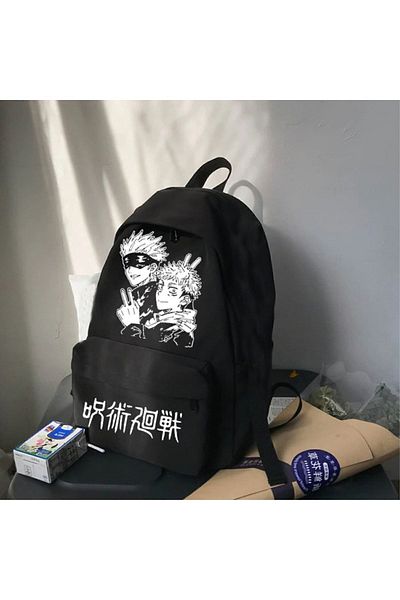 Köstebek Jujutsu Kaisen School Backpack with Water Bottle Detail