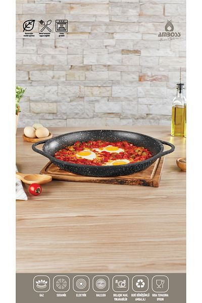 Amboss 36 Cm Wide Fireproof and Non-stick Aluminum Pan - Black