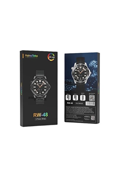 Genel Markalar HainoTeko RW-48 Amoled Ekran 47mm Deri+Silikon+Çelik Kordonlu Klasik Akıllı Saat