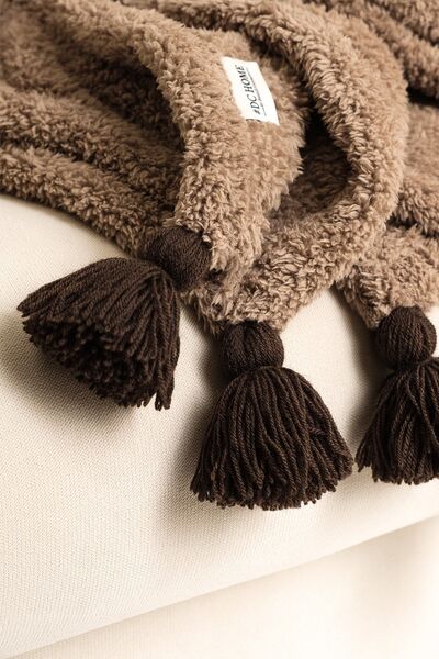 Denizli Concept Soft Camel Hair Puffy Wellsoft Tasseled Blanket – Plush Tv Blanket