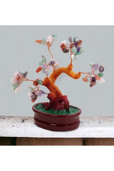 e-life shop Feng Shui Doğal Kuvars Taşlı Bonsai Şans Bereket Çakra Meditasyon...