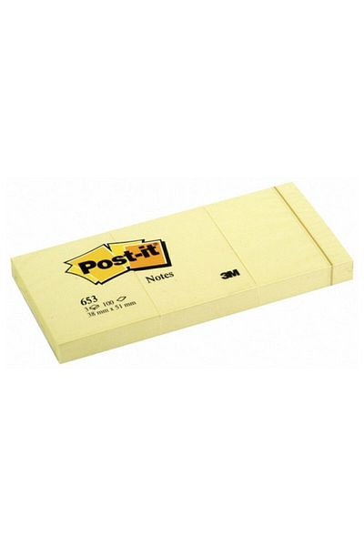 3M Post Note Yellow 100 Sheets 38x51mm