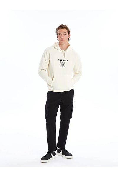 LC Waikiki Ανδρικό φούτερ με κουκούλα LCW Casual μονόχρωμο μακρυμάνικο μπεζ