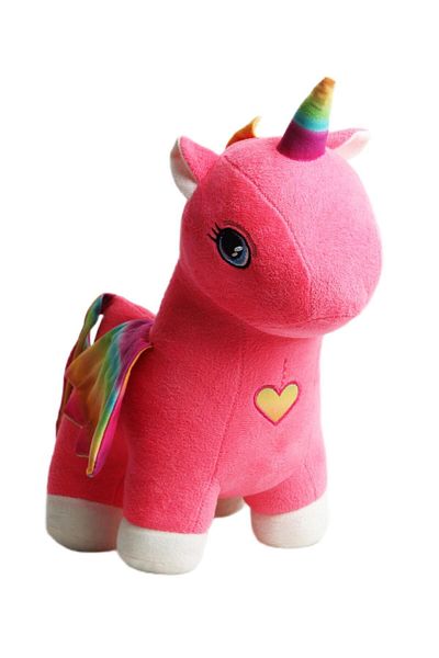e-life shop Unicorn Pegasus Horse Figured Plush Toy with Rainbow Pattern Imported Fabric - Sleep & Playmate, Large Size