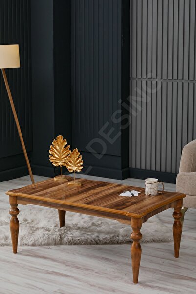 FAYMEND Inci Ceviz Lüx Ahşap Orta Sehpa