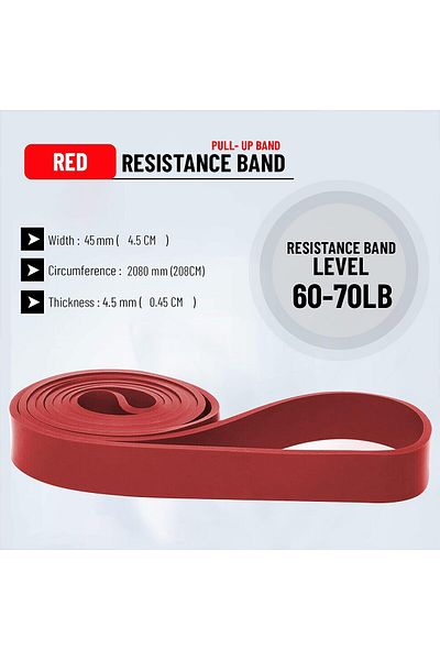 anythingbasic ab.Latex Resistance Band 2080 * 45 * 4.5 mm for home Exercise (Red)