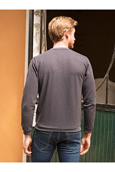 Masimar Ανδρικό φούτερ Jacquard με λαιμόκοψη και κανονική εφαρμογή