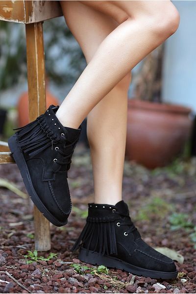 Trendusfashion Beige Suede - Lace-up Cut Boots
