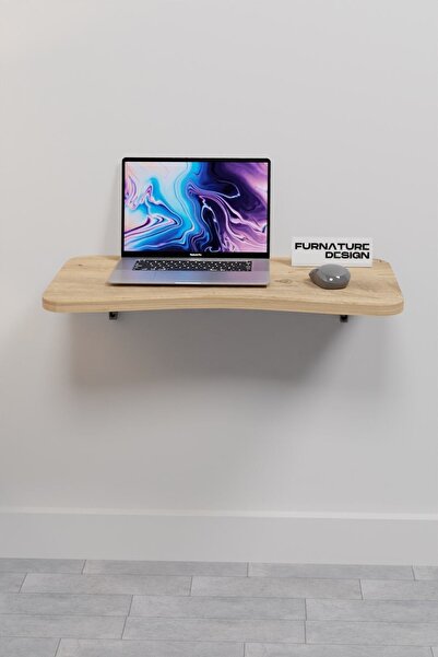CMKStore Katlanabilir Duvar Masa 60x35 Cm Duvara Monte Kırma Bilgisayar Atlantik Çam Renk Mutfak Masası