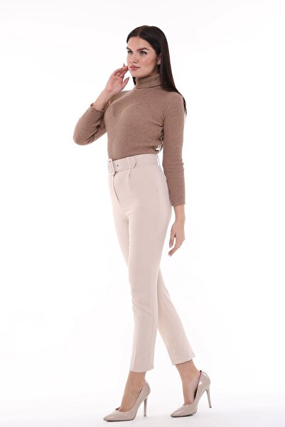 CEDY DENIM High Waist and Pleated Ankle Cedy Women's Woven Trousers - C3008 B...