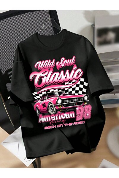 Jose Clothing Μπλουζάκι Crew Neck με τύπωμα Μαύρο οργανικό βαμβάκι oversized ...