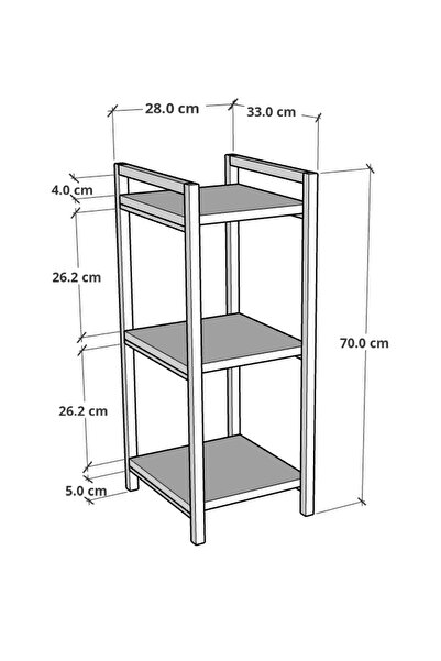 FurnatureDesign Metal Wooden Decorative Multi-Purpose Shelf 3 Tiers Bathroom Kitchen Shelf Flower Pot Organizer White