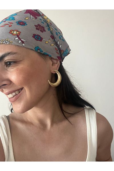 Hoop jewelery Moon Earrings