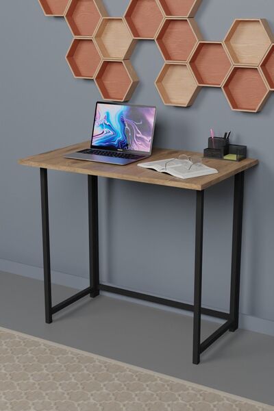 FurnatureDesign Katlanır Çalışma Masası 50x80 Cm Bilgisayar Laptop Mutfak Kat...