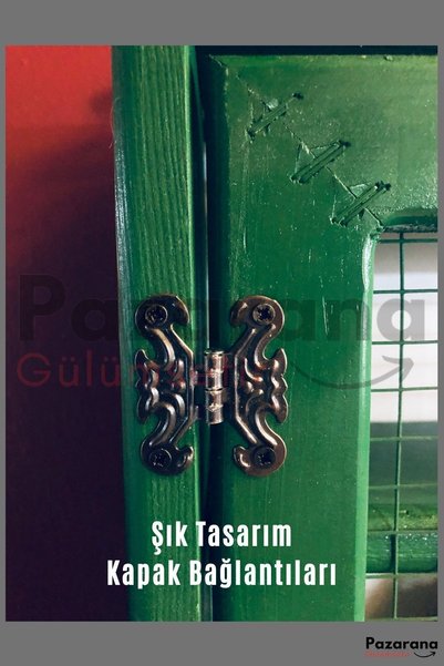 Genel Markalar Ahşap Özel Üretim El Işçiliği Masif Ahşap Çam Ağacı Tel Dolap 50* 65 *10 Cm Yeşil Renk