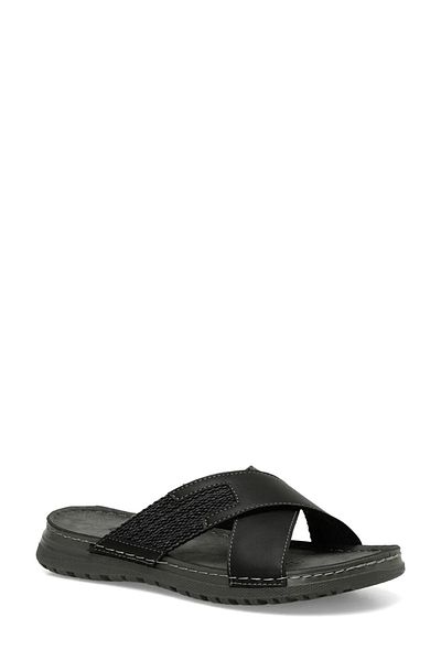 Kinetix Alenzo Black Men's Slippers - Comfortable and Stylish Design