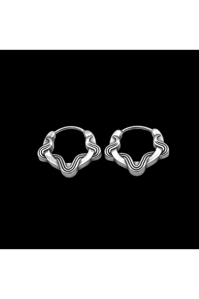 Viking Vintage Design Wavy Hoop - Non Tarnish Stainless 316L Steel Earrings