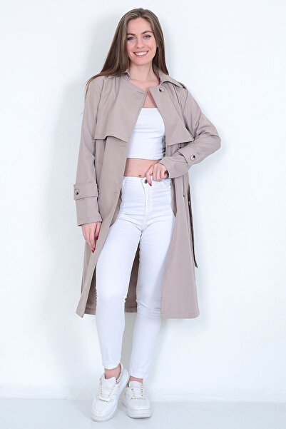 NARİKA Trençkot Yeni Sezon Omuz Apaletli Su I?tici Özelliği Yarım Astarlı