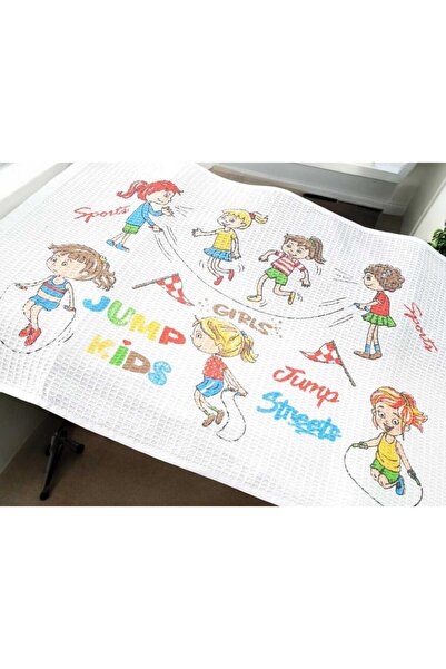 ÇEÇEN HOME 4 Pieces 35X50 Patterned Girls' and Boys' Lunch Napkin and Cover Set