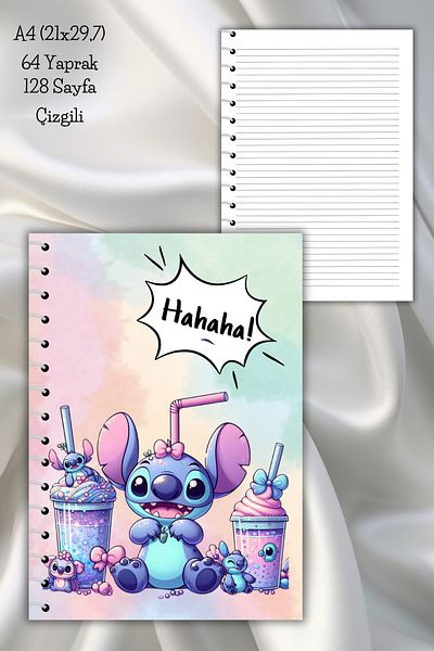 daily notebook دفتر ملاحظات مدرسي مخطط حلزوني مكون من 64 صفحة - مقاس A4 (21x29,7 سم)