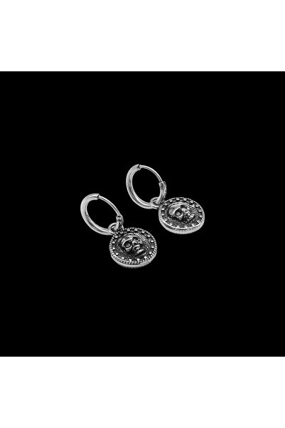 Viking حلقة جمجمة قوطية مزدوجة الجوانب - تصميم بوصلة مع إكسسوارات، أقراط من ا...